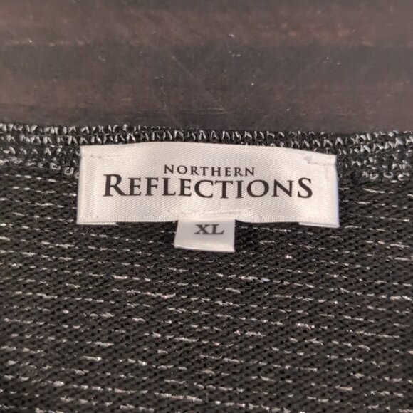NORTHERN REFLECTIONS Metallic Knit Sleeveless Top Grey Black Size XL - Picture 10 of 11